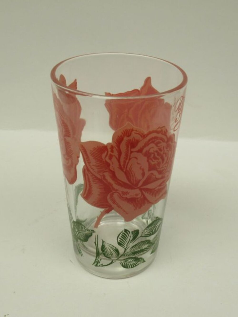 Boscul Vintage Pink ROSE 5 Inch High Peanut Butter Water Glass